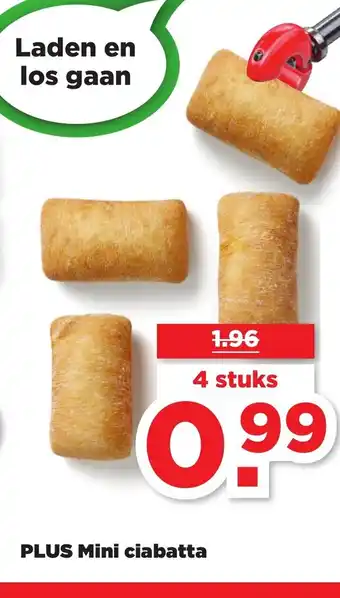 PLUS Mini Ciabatta 4 stuks aanbieding