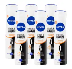 De Online Drogist Nivea Black & White Invisible Ultimate Impact Deodorant Spray Multiverpakking aanbieding