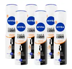De Online Drogist Nivea Black & White Invisible Ultimate Impact Deodorant Spray Multiverpakking aanbieding