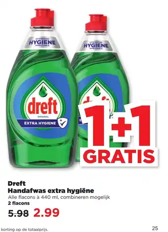 PLUS Dreft Handafwas Extra Hygiene 440 ml aanbieding