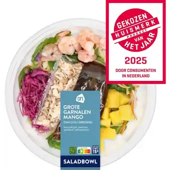 Albert Heijn AH Saladbowl grote garnalen mango aanbieding