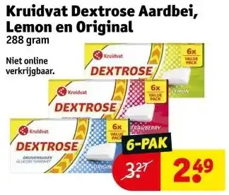 Kruidvat Kruidvat Dextrose Aardbei, Lemon en Original aanbieding