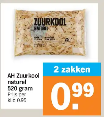 Albert Heijn AH Zuurkool naturel 520 gram aanbieding