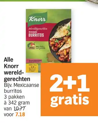 Albert Heijn Alle Knorr wereld- gerechten PAABE aanbieding