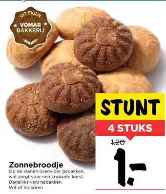 Vomar Voordeelmarkt Zonnebroodje 4st aanbieding