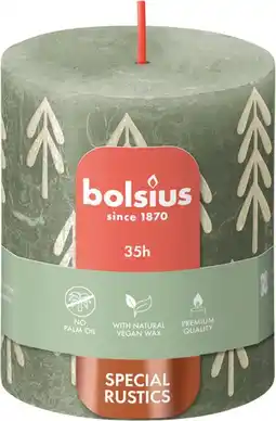 Intratuin Bolsius stompkaars Bolsius Shine groen 35 uur D 6,8 H 8 cm aanbieding