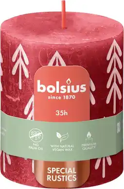 Intratuin Bolsius stompkaars Bolsius Shine rood 60 uur D 6,8 H 13 cm aanbieding