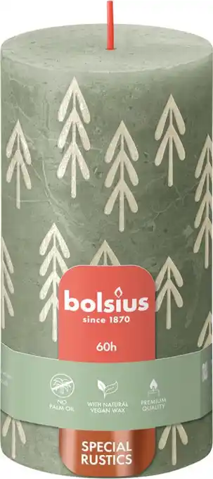 Intratuin Bolsius stompkaars Bolsius Shine groen 60 uur D 6,8 H 13 cm aanbieding