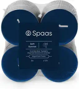Intratuin Spaas geurkaars Essential collection Soft Sunrise blauw 10 uur D 6 H 2,1 cm 8 stuks aanbieding