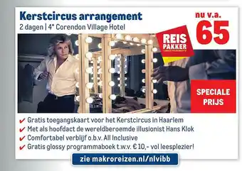 Makro Reizen Kerstcircus Arrangement aanbieding