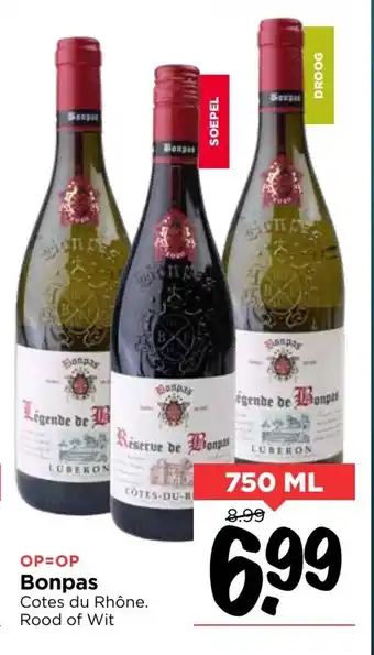 Vomar Voordeelmarkt Bonpas 750ml aanbieding