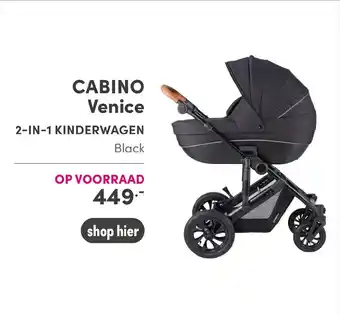 Baby & Tiener Cabino Venice 2-in-1 kinderwagen Black aanbieding