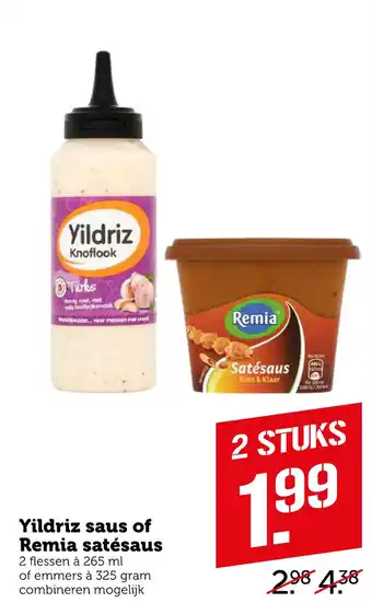 Coop Yildriz saus of Remia satésaus aanbieding