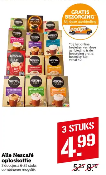 Coop Alle Nescafé oploskoffie aanbieding