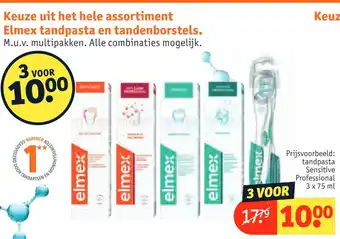 Kruidvat Elmex tandpasta 3x75 ml aanbieding