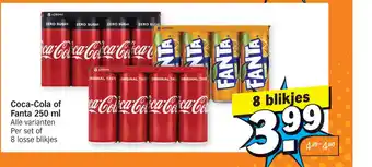 Albert Heijn Coca-Cola of fanta 250 ml aanbieding