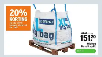 GAMMA Bigbag basalt split 20% Korting 1000 kg aanbieding