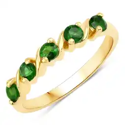 Douglas Rafaela Donata Ring Sterling zilver Chroom diopside in Geelgoud aanbieding