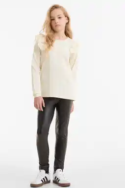Wehkamp anytime longsleeve met ruffle wit aanbieding