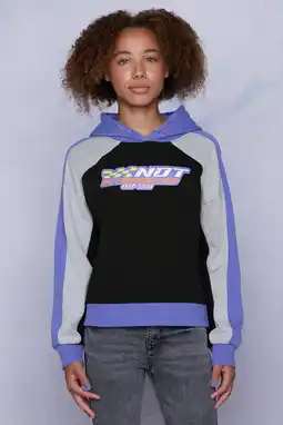 Wehkamp Coolcat Colourblock Hoodie Nathalia Not Interested Print aanbieding