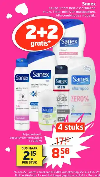 Trekpleister Sanex 4x200 ml aanbieding