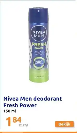 Action Nivea Men deodorant Fresh Power aanbieding