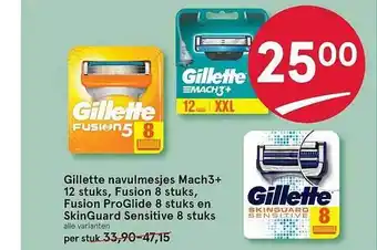 Etos Gillete navulmesjes Mach3+ aanbieding