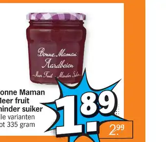 Albert Heijn Bonne maman meer fruit minder suiker 335 gram aanbieding