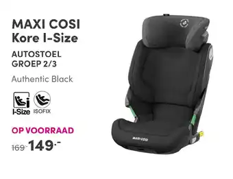 Baby & Tiener Maxi Cosi Kore I-Size Autostoel groep 2/3 Authentic Black aanbieding