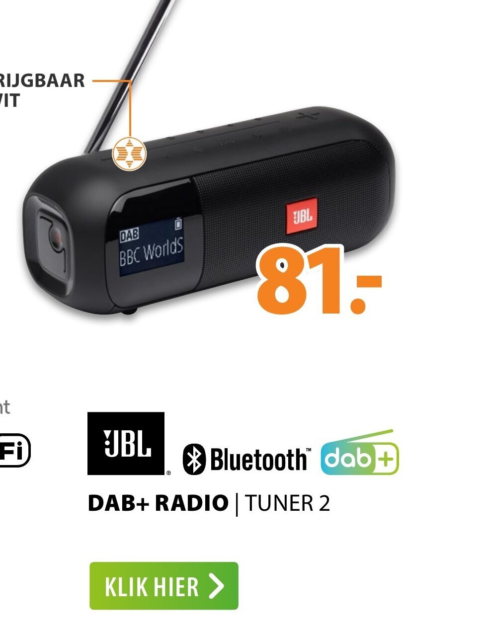 JBL Dab+radio tuner 2 aanbieding bij Expert