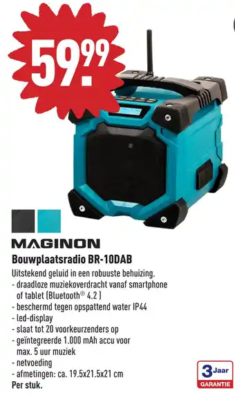 ALDI Maginon Bouwplaatsradio Br-10Dab aanbieding