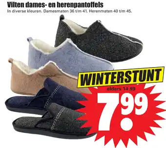 Dirk Vilten dames- en herenpantoffels aanbieding