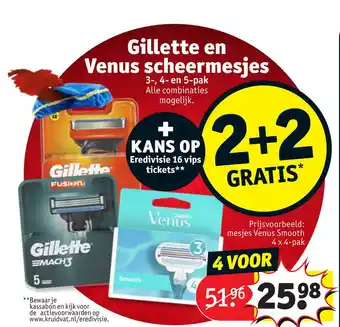 Kruidvat Gillette en Venus scheermesjes 3-, 4- en 5-pak aanbieding