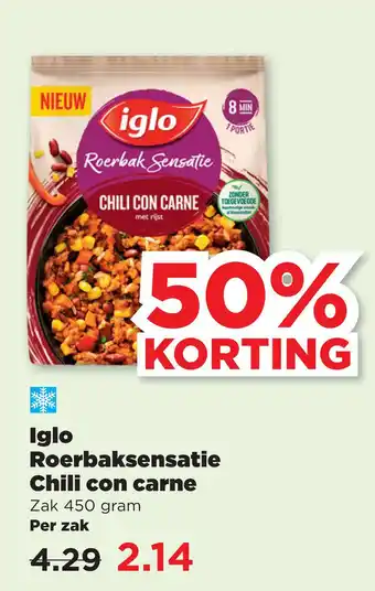 PLUS Iglo Roerbaksensatie Chili con carne aanbieding