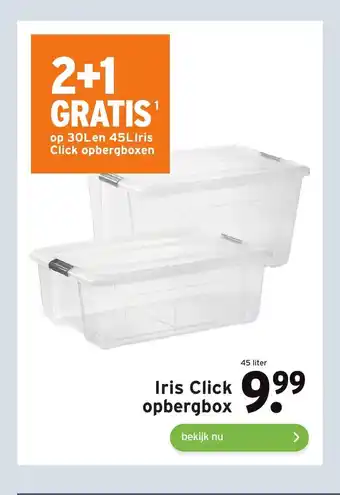 GAMMA Iris Click Opbergbox 45 liter aanbieding