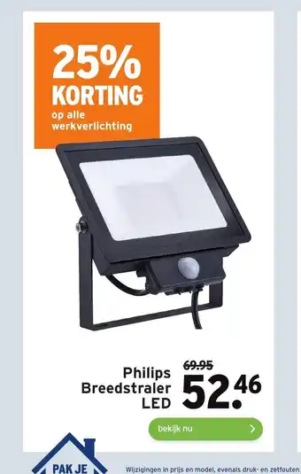 GAMMA Philips Breedstraler LED aanbieding