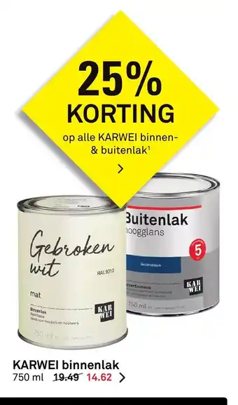 Karwei Binnenlak 750 ml aanbieding