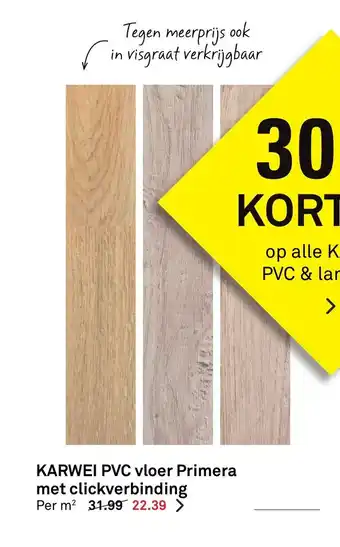 Karwei PVC Vloer Primera Met Clickverbinding aanbieding