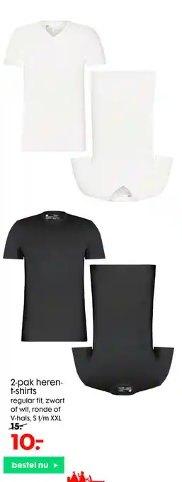 HEMA 2-pak heren-t-shirt aanbieding