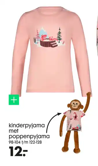 HEMA Kinderpyjama met poppenpyjama aanbieding