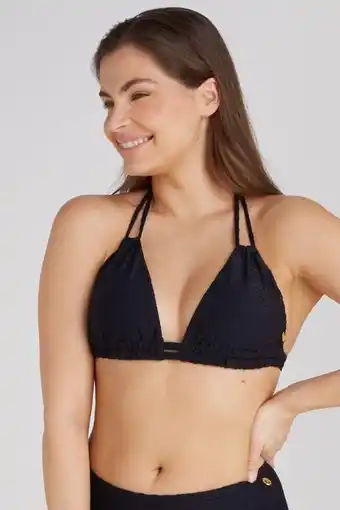 Wehkamp ten Cate Beach TC WOW voorgevormde triangel bikinitop met textuur zwart aanbieding