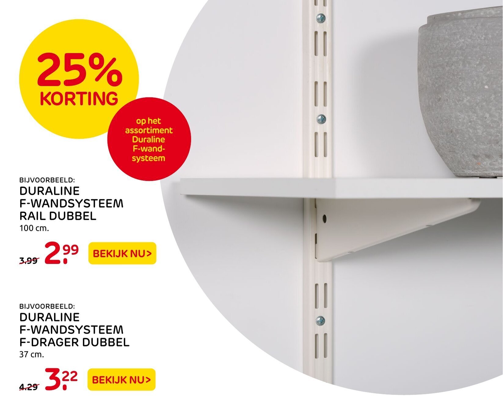 Duraline fwandsysteem rail dubbel 100cm aanbieding bij Praxis