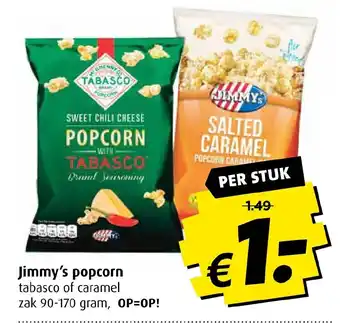 Boni Jimmy's popcorn 90-170g aanbieding