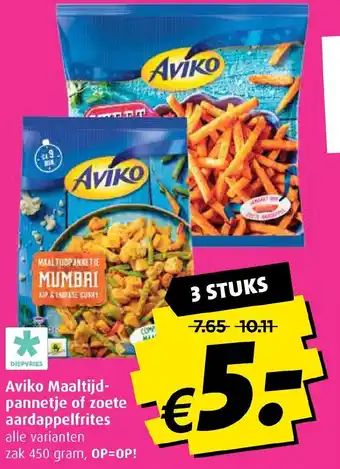 Boni Aviko Maaltijd- pannetje of zoete aardappelfrites 450g aanbieding