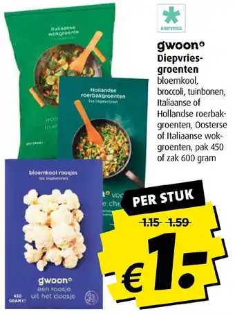 Boni Diepvries- groenten aanbieding