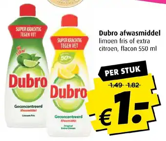 Boni Dubro afwasmiddel 550ml aanbieding