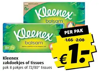 Boni Kleenex zakdoekjes of tissues aanbieding