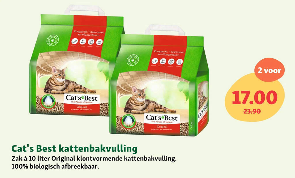Cat's Best kattenbakvulling aanbieding bij Maxi Zoo