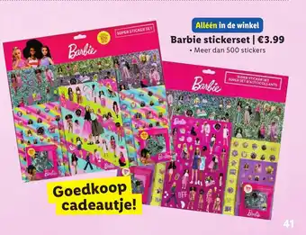 Lidl Barbie stickerset aanbieding