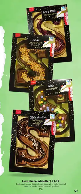 Lidl Luxe chocoladeletter aanbieding